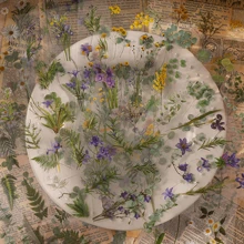 80-110pcs Natural Theme Sticker Set, Waterproof PET Material, Suitable For Making Notebooks, Decorating Envelopes, Cards, Gift Packaging, Affordable Price, Ideal As Gifts Or Decorations For New Year, Christmas, Spring Festival And Other Holidays. 8 Patterns To Choose: Daisy, Eucalyptus, Clover, Rose, Iris, Lavender, Green Leaves, Chrysanthemum. - Multicolor - View 3