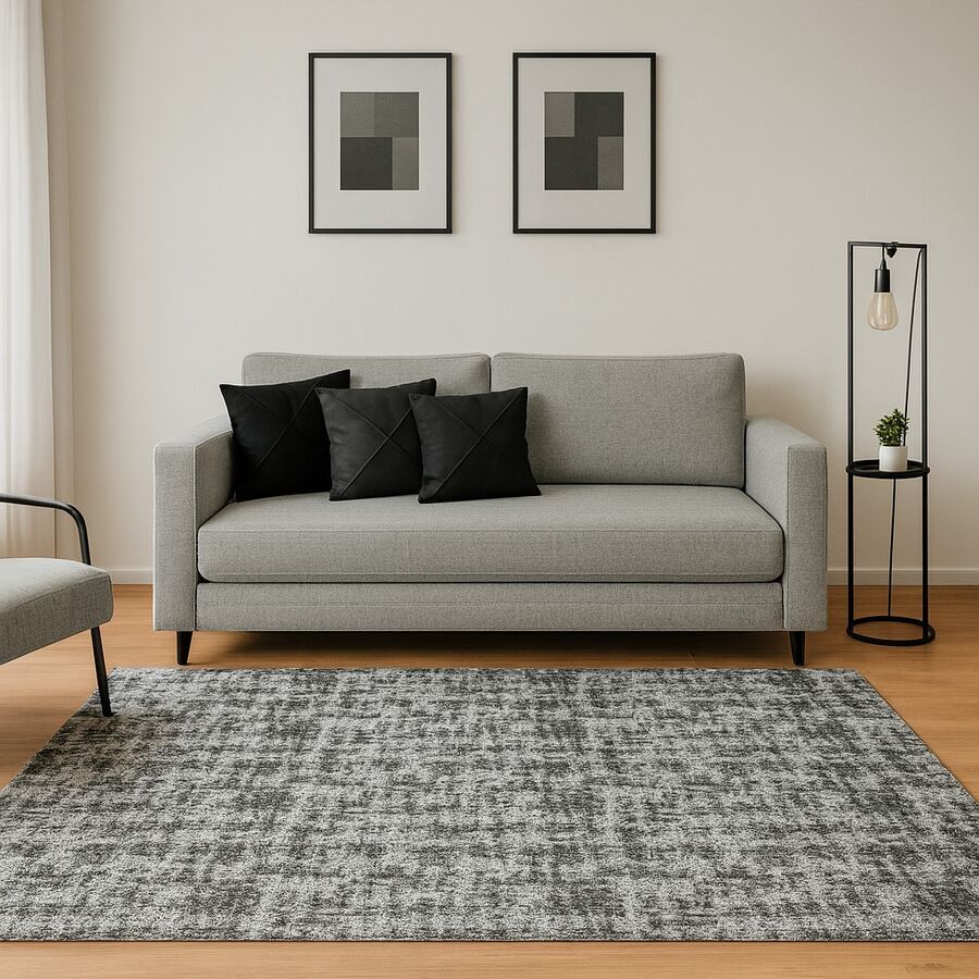 Jacquard Rug 2.00 M X 1.40 M Non-Slip Geometric Living Room Office Bedroom - 黑色巴黎 - 查看 1