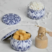 10pcs Flower Printed Candle Jars With Lids - Perfect For Candle Making, Crafts And Storage