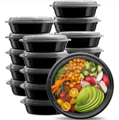  HOT BARGAINS Pack Of 50 Black Food Storage Containers With Lids 16oz/24oz & 32oz – Reusable Meal Prep Boxes, Microwave, Oven & Freezer Friendly – Takeaway & Catering Food Box