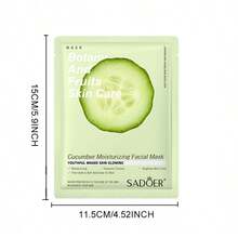 10pcs Sheet Mask Set – Orange, Cherry, Kiwi, Coffee, Cucumber, Tea Tree, Hyaluronic Acid | Moisturizing & Soothing - Multicolor - View 3