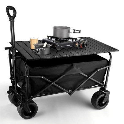 Camper para exteriores mejorado con neumáticos grandes, carrito de compras todoterreno con gran capacidad, carrito de compras plegable, neumáticos mejorados con frenos, mayor capacidad, mayor capacidad de carga, herramienta perfecta para acampar al aire libre, picnics en el patio trasero, centros comerciales