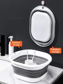 Foldable Washbasin, Portable Space-Saving Plastic Washbasin And Laundry Basin, Suitable For Kitchens, Camping, Laundry, Hiking, And Home Use. Multifunctional, Portable, Foldable Basin, Easy To Clean And Durable. - Multicolor - View 3