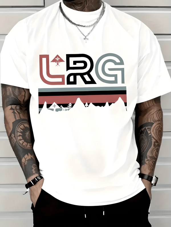 Men's T-Blood-Red With Bold Logo Printing