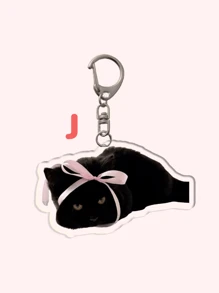 1 件可爱亚克力黑猫钥匙扣、指甲猫钥匙扣/美女猫钥匙扣/蝴蝶结猫钥匙扣/战士猫钥匙扣/淘气猫钥匙扣。非常适合男朋友、女朋友、家庭成员、友谊钥匙扣/女士钥匙扣/包包挂饰/钥匙扣汽车配件学校哥特 Y2k 万圣节配饰教师节圣诞节礼物创意