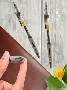 20pcs Black Retractable Ballpoint Pens, 0.5mm Black Ink Gel Pens, Smooth Writing, Suitable For School, Home, Office, Diary, Note-Taking, Versatile Color And Style