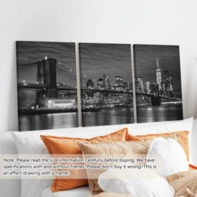 3 Tranh Treo Tường Hiện Đại, Tranh Canvas Chân Thực - Tranh Phong Cảnh trên Vải Canvas, Tranh Đen Trắng về Đường Chân Trời Thành Phố New York và Cầu Brooklyn - Trang Trí Nhà Hiện Đại, Phong Cách Đen Trắng, Nghệ Thuật Du Lịch, Có Khung hoặc Không Khung, Trang Trí Phòng, Trang Trí Nhà Cửa, Trang Trí Ký Túc Sinh Viên, Căn Hộ, Khách Sắm, Nhà Ở, Phòng Khách, Phòng Ngủ, Phòng Tắm và Văn Phòng - Quà Tặng Trang Trí Tường - Nhiều màu - Xem 11
