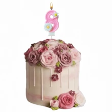 New Flower Decor 0-9 Number Candles, Birthday Cake Decorations, Party Candles, Atmosphere Party Supplies, Romantic Party Supplies, Birthday Candles, Personal Party, Graduation Party, Halloween, Christmas, Birthday Party, Etc. Cake Decorations, Baking Decorations, Creative Number Birthday Candles, Birthday Cake Decorative Candles, Valentine's Day Decorations, Suitable For 1-100 Years Old Birthday Party Cake Decorations