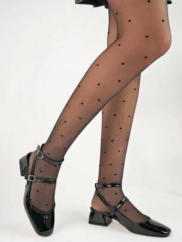 1 Stück Damen elegante enge seidige Polka Dot Leggings, geeignet für den täglichen Gebrauch