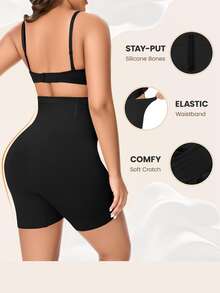 Shapewear For Women High-Waisted Shapewear Tummy Control Shorts, Faja Body Shaper, Underwear For Women - 黑色 - 查看 3