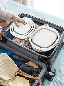 Foldable Washbasin, Portable Space-Saving Plastic Washbasin And Laundry Basin, Suitable For Kitchens, Camping, Laundry, Hiking, And Home Use. Multifunctional, Portable, Foldable Basin, Easy To Clean And Durable. - Multicolor - View 6