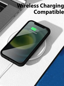 三合一手机壳，[直边][摄像头保护]硅胶升级防震壳，包含[2张屏幕保护膜]，磨砂软壳，黑色，钢化玻璃防水防震防刮