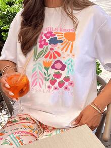 CONJUNTO SHORT ROSA RALLADO Y PLAYERA DIVERSOS DISEÑOS PARA PLAYA O VERANO - Blanco - Ver 3