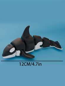 1 件动态 3D 打印可爱黑白虎鲸模型，四肢可活动，塑料动物装饰雕像，关节可调，创意桌面雕塑 - 彩色 - 查看 7
