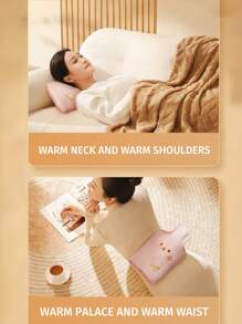 1pc 1000ml/33.8oz Water Injection Type Hot Water Bag, PVC Material, Explosion-Proof, Anti-Scalding Hand Warmer, Plush Cute Hot Water Bag, Can Unpick And Wash ﻿