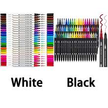 Marcadores duales tipo pincel, útiles escolares, artículos escolares, marcador de punta fina a color y resaltador tipo pincel para colorear para adultos, caligrafía manual, escritura de planificadores, proveedor de arte (set de 12/24/36/48/60/80/100/120 colores)