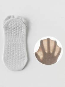 1 Pair Non-Slip Breathable Sports Yoga Socks, Silicone Anti-Slip Mesh Short Socks For Dance, Indoor Fitness, Pilates, Outdoor Running, Cycling, Foot Protection - Multicolor - View 11