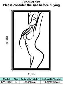 1PC Living Room Wall Art ,Abstract Female Outline Iron Wall Hanging Black - Multicolor - View 21