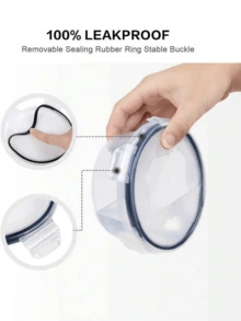 48 件/套食品储存盒套装、午餐盒、保鲜盒，带易开盖（24 个盖子 + 24 个容器） - 密封塑料容器，适用于食品储藏室、旅行、户外野餐、厨房整理，包含标签和标记 - 透明 - 查看 5