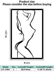 1PC Living Room Wall Art ,Abstract Female Outline Iron Wall Hanging Black - Multicolor - View 13