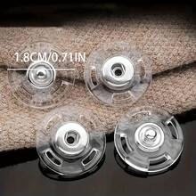 20pcs Super Transparent Invisible Buttons - Fixed, Invisible Buttons, Suitable For Sweaters And Shirts, Anti-Exposure Design, Transparent Snap Invisible Snap Plastic Buttons Apparel Accessories - Multicolor - View 10