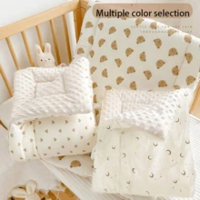 1 件四季婴儿加厚床垫、毯子、被子、柔软毛绒面料、保暖，适用于空调房间、婴儿房、儿童床，可翻转可洗 - 小熊 - 查看 4