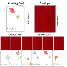 12 بطاقة عيد ميلاد مصنوعة يدويًا بتصميمات حيوانات مضحكة، هدية فريدة، ديكور عيد ميلاد، هدية عيد ميلاد