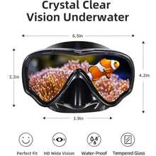 Adult Scuba Diving Mask, Tempered Glass One-Piece Mask, Protective Anti-Water Anti-Fog Goggles, Outdoor Sports, Water Sports, Swimming Goggles - Black Anti-fog + Waterproof Earplugs - View 3