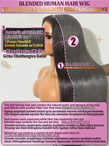 200% 密度自然色直发蕾丝前假发混合头发 13x4 高清骨直发蕾丝前假发真人混合头发 4x4 5x5 短发蕾丝前假发适合日常使用 8-34 英寸无胶预拔预剪自然色自然发际线带婴儿头发