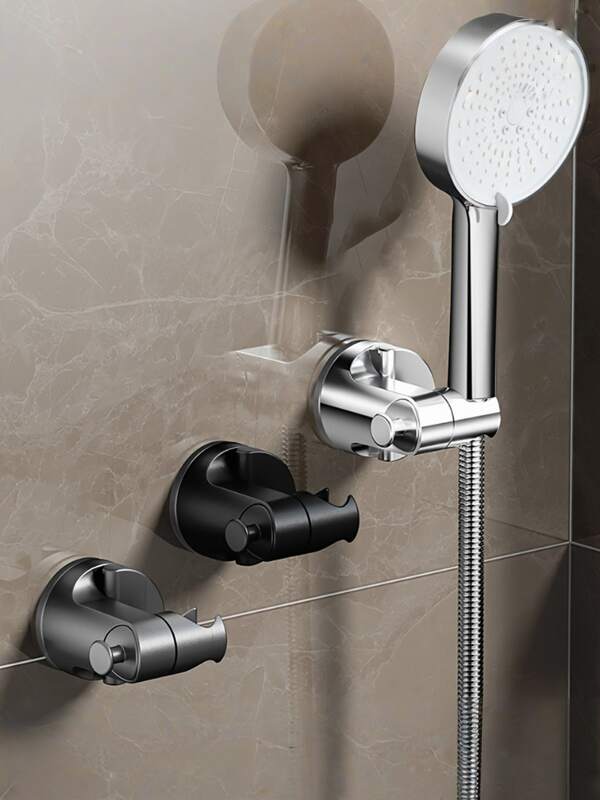 1/2 Piezas Soporte de ducha de ventosa montado en la pared - Sistema de ducha de baño, soporte de ducha de mano, soporte de ducha, sin necesidad de perforar - Móvil y fácil de usar, suministros de ducha de verano, mejor opción para regalos navideños, accesorio de ducha | Aspecto moderno y elegante | Instalación sin taladro