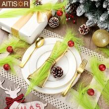 10 Stücke/Packung Neue Weihnachtsbaum Zweig Elf Grüne Lockige Künstliche Pflanze DIY Deko Zweige