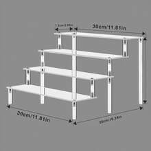 Un suport de afișare manual acrilic multistrat de 30 cm/11,81 in, tip scară transparentă, suport de afișare pentru parfumuri, potrivit pentru decorarea manuală a depozitării jucăriilor, parfumurilor și a depozitării pe birou