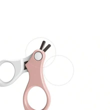 4件套婴儿指甲护理套装，包括指甲刀、指甲锉、剪刀、手指保护套 - 粉色 - 查看 6