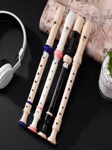 1 件德国风格 8 孔高音竖笛，ABS 材质高品质学生初学者长笛乐器，圣诞派对乐器小礼物，附带清洁套件和指法表 - 彩色 - 查看 3