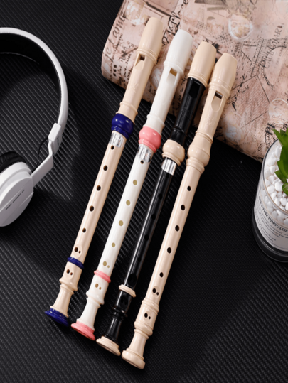1pc German Style 8-Hole Soprano Recorder, ABS Material High-Quality Student Beginner Flute Instrument, Christmas Party Musical Instrument Small Gift, Comes With Cleaning Kit & Fingering Chart