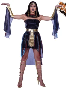 Women's Queen Cleopatra Classic Costume Egyptian Halloween Costume For Party - màu đen - Xem 2