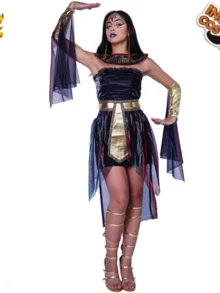Women's Queen Cleopatra Classic Costume Egyptian Halloween Costume For Party - màu đen - Xem 3