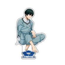 1 pieza Llavero de anime Bluelock, llavero acrílico de música Isagi, llavero de anime Nagi, correa para móvil Bachira, llavero de coche, dije de mochila escolar Chigiri, accesorio lindo para bolso, accesorios de coche, letra de 15 cm