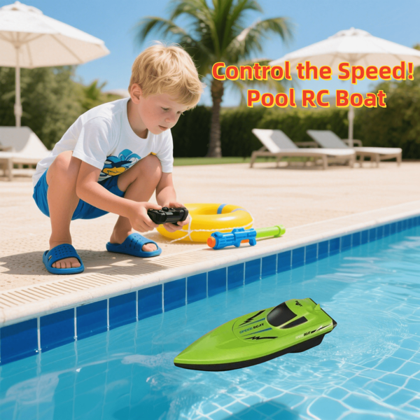 Barco de juguete con control remoto 2.4G, barco de juguete eléctrico realista para niños y niñas, juguete acuático para interacción entre padres e hijos, regalo para fiestas (requiere 5 baterías AA, no incluidas)