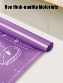 1Pc Silicone Kneading Mat - Non-Stick & Waterproof, Easy To Clean, Foldable, Blue/Purple/Pink Options, Perfect For Cookies, Dough, Cake & Chinese Pastries, Essential Baking Tool For Home Chefs & Baking Enthusiasts, Great For Christmas, Easter & Thanksgiving - Multicolor - View 8