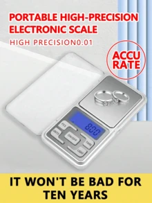 1pc Flip Cover 0.01g/200g High Precision Weighing Dedicated Multifunctional Digital Electronic Scale, Jewelry Scale, Mini Stainless Steel Electronic Scale, Pocket Size Digital Scale, Gold Balance Scale, Portable Pocket Scale, Pharmaceutical Jewelry Electronic Scale, Kitchen Scale, Useful Tool, Kitchen Supplies Fine Weighing Food Ingredients ,Digital Pocket Scale, Suitable For Jewelry Scale, Easy To Carry