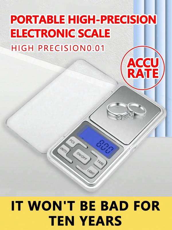 1pc Flip Cover 0.01g/200g High Precision Weighing Dedicated Multifunctional Digital Electronic Scale, Jewelry Scale, Mini Stainless Steel Electronic Scale, Pocket Size Digital Scale, Gold Balance Scale, Portable Pocket Scale, Pharmaceutical Jewelry Electronic Scale, Kitchen Scale, Useful Tool, Kitchen Supplies Fine Weighing Food Ingredients ,Digital Pocket Scale, Suitable For Jewelry Scale, Easy To Carry