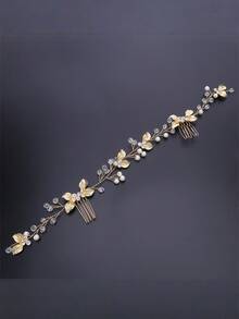 Pearl Leaf Hair Hoop, Women Hair Accessories, Headpiece, Wedding Accessories, Headband - Multicolor - View 13