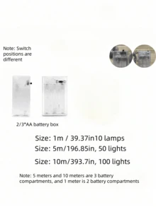 1件裝 (10m/5m/1m) 橘色仙女燈，電池供電，閃爍燈串，適用於室內外節日裝飾，如萬聖節、萬聖節裝飾、秋季裝飾、豐收節裝飾、房間臥室裝飾 - 彩色 - 查看 7