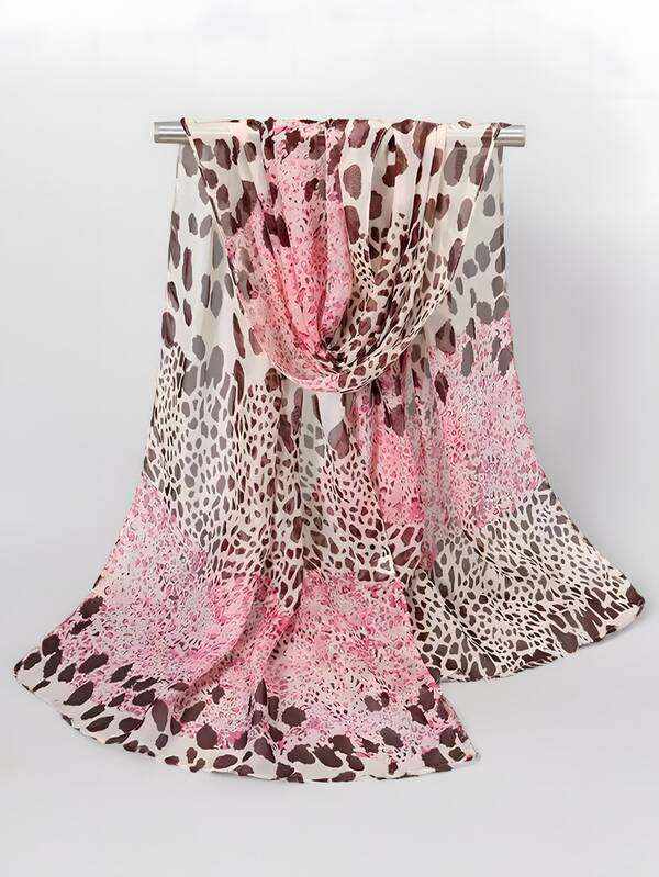 1pc Fashion Women's Floral Print Chiffon Scarf, Lightweight & Versatile Daily Wear, Spring Season