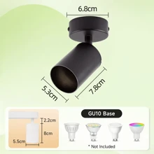 GU10 嵌入式吸顶灯，矩形/圆形吊灯，房间装饰 LED 吸顶灯，铝制现代家居装饰聚光灯，黑色/白色，可更换 GU10 灯泡，可选带/不带灯泡，适用于客厅、餐厅、卧室、厨房、走廊、咖啡厅、展览厅、阅览室、酒吧、走廊、酒店、服装店、陈列室，尺寸和形状可定制