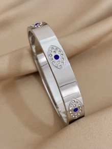 时尚不锈钢钻石邪眼手链，适合女士日常佩戴 - Evil Eye - 查看 7