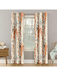 2 pezzi Tende con stampa digitale in stile country vintage, con elementi floreali in acquerello. Il design con occhielli facilita l'installazione. Adatte per ambienti come soggiorni, camere da letto e studi, aggiungendo un fascino elegante all'arredamento di casa. Stampa 2D - Multicolore - Visualizzare 16