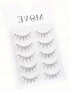 5对韩国小恶魔假睫毛，手工制作柔软假睫毛，6-12毫米，尖尾卡通猫眼风格，可重复使用，化妆睫毛，适合圣诞节、感恩节、万圣节礼物或个人使用