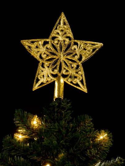 Ponteira Estrela Para Arvore Natal Colorida Enfeite Natal Estrela Topo Arvore Prata Dourado